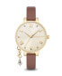 Women's Analog Tan Leather Strap Watch, 32mm