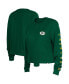 ფოტო #1 პროდუქტის Women's Green Green Bay Packers Thermal Crop Long Sleeve T-shirt