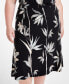 ფოტო #3 პროდუქტის Plus Size Printed Flared Midi Skirt