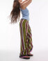 Topshop sarong in green and wine stripe