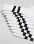 ASOS DESIGN 5 pack sport socks in white with black stripe