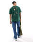 ASOS DESIGN relaxed t-shirt in dark green with souvenir back print