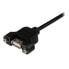 Фото #6 товара 2 ft Panel Mount USB Cable A to A - F/M - 0.6 m - USB A - USB A - USB 2.0 - Male/Female - Black