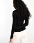 Selected Femme long sleeve top in black