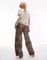 Topshop Petite leopard print plisse trouser in multi Разноцветный, L - фото #2