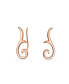 ფოტო #1 პროდუქტის Minimalist Geometric Tribal Scroll Ear Pin Crawlers Climbers Earrings For Women For Teen Rose Gold Plated Sterling Silver