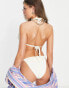 Ivory Rose mix and match string tie up bikini bottom in cream crinkle