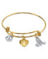 ფოტო #12 პროდუქტის 14K Gold-Dipped Heart and Initial Crystal Charm Bracelet
