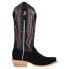 Фото #1 товара R. Watson Boots Rough Out Black Embroidered Square Toe Cowboy Womens Black Casu