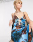 Фото #3 товара Topshop strappy satin midi dress with cut out detail in floral