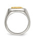 ფოტო #2 პროდუქტის Stainless Steel 14k Gold Accent Polished Praying Hands Ring