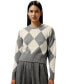 Фото #1 товара Women's Round Neck Diamond Pattern Cashmere Sweater for Women