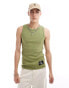 Фото #1 товара Calvin Klein Jeans badge waffle tank in juniper