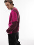 Topman knitted jumper with abstract placement in pink