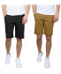 Фото #1 товара Men's 5 Pocket Flat Front Slim Fit Stretch Chino Shorts, Pack of 2