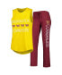 Women's Burgundy, Gold Washington Commanders Muscle Tank Top and Pants Sleep Set