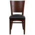 Фото #3 товара Lacey Series Solid Back Walnut Wood Restaurant Chair - Black Vinyl Seat