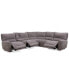 Фото #2 товара Deklyn 129" 6-Pc. Zero Gravity Fabric Sectional with 3 Power Recliners & 1 Console, Created for Macy's