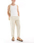 Фото #1 товара Selected Homme relaxed fit crop trousers in cream