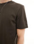 ASOS DESIGN essential heavyweight crew neck t-shirt 240gsm in dark brown