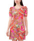 ფოტო #3 პროდუქტის Petite Printed Puff-Sleeve A-Line Dress