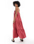 Native Youth tiered bandeau maxi dress in cherry red