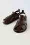 Фото #4 товара Кожаные сандалии со скрещенными ремешками ZARA