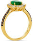 Costa Smeralda Emeralds (7/8 ct. t.w.) & Diamond (5/8 ct. t.w.) Halo Ring in 14k Gold