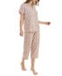 ფოტო #3 პროდუქტის Women's 2-Pc. Printed Capri Pajamas Set