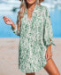 Фото #3 товара Women's V-Neck Button Front Cover-Up Dress