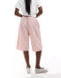 COLLUSION poplin longline shorts in stripe