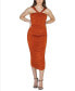 ფოტო #1 პროდუქტის Women's Halter Neck Ruched Bodycon Mid Dress