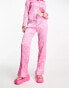 Monki co-ord crinkle trousers in pink M - фото #8