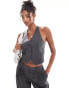 Фото #1 товара ONLY racer waistcoat co-ord in dark grey