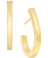 ფოტო #4 პროდუქტის High Polished Squared J-Hoop Earrings in 14k Gold