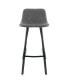 Фото #3 товара Faux Leather Bar Stool in Gray with Black Legs