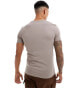 ASOS DESIGN 2 pack muscle fit t-shirts in brown and light green