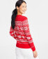 Фото #2 товара Holiday Lane Women's Festive Fair Isle Snowflake Sweater, Created for Macy's