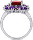 ფოტო #3 პროდუქტის Rhodolite Garnet (3-1/4 ct. t.w.) & Amethyst (1-1/8 ct. t.w.) Cluster Statement Ring in Sterling Silver