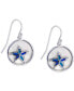 ფოტო #1 პროდუქტის Lab-Grown Blue Opal & Mother-of-Pearl Inlay Starfish Drop Earrings in Sterling Silver