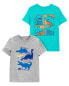 Фото #1 товара Toddler 2-Pack Dinosaur Graphic Tees 5T
