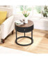 Фото #4 товара Sturdy Round Nightstand with Drawer