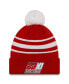 ფოტო #1 პროდუქტის Men's Red, White Bubba Wallace Door Dash Knit Pom Cuff Beanie