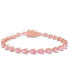 ფოტო #1 პროდუქტის Lab-Grown Pink Sapphire Pear Shape Tennis Bracelet (13-1/2 ct. t.w.) in Rose-Plated Sterling Silver