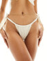 Фото #1 товара Miss Selfridge – Mix and Match – Seitlich gebundene Bikinihose in Creme mit Raffung