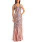Фото #1 товара R&M Richards Petite Sleeveless Pleated Sequin Embellished Gown