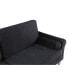 Living Room Sofa, 3-Seater Sofa, With Copper Nail On Arms, Three Pillow, Black