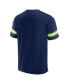 Фото #3 товара Men's College Navy Seattle Seahawks Jersey Tackle V-Neck T-shirt