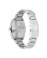 ფოტო #3 პროდუქტის Unisex Three Hand Code Two Silver-Tone Stainless Steel Bracelet Watch 38mm