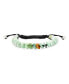 ფოტო #1 პროდუქტის Unisex Boho Natural Gemstone Natural Light Green Jade Multi Donut Disc Bracelet For Women Adjustable Slider Cord 7-9”